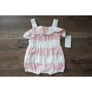 🆕Ralph Lauren baby girl pink striped romper